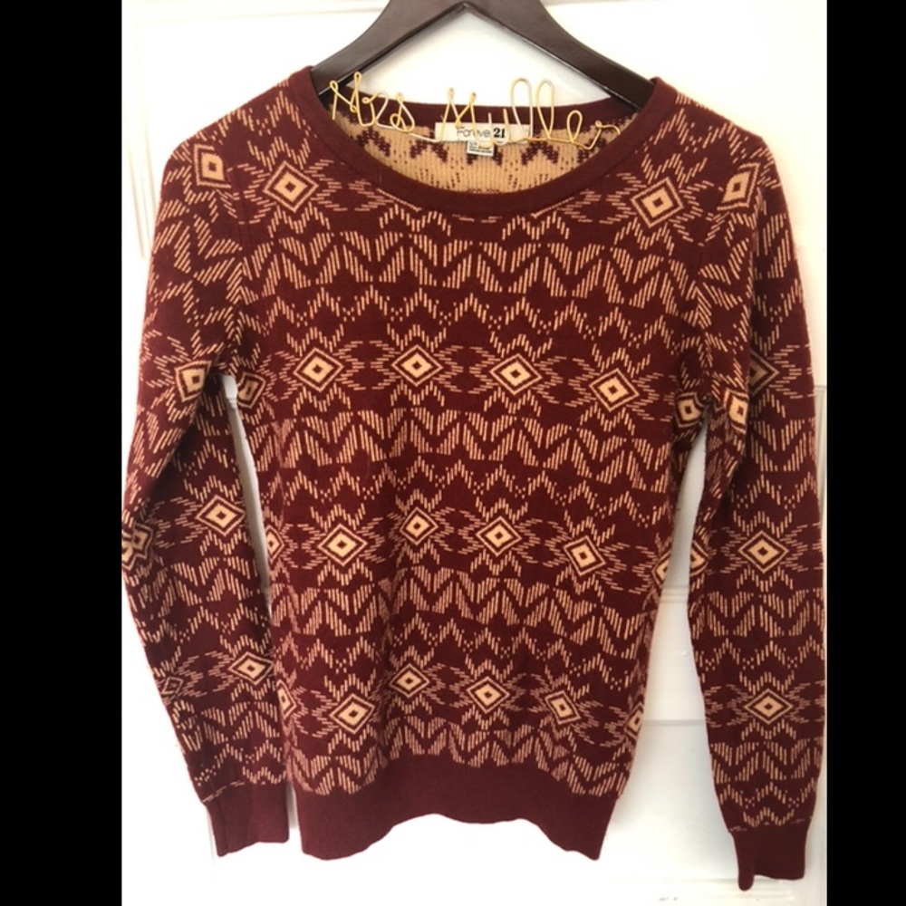 Forever 21 red and cream sweater small